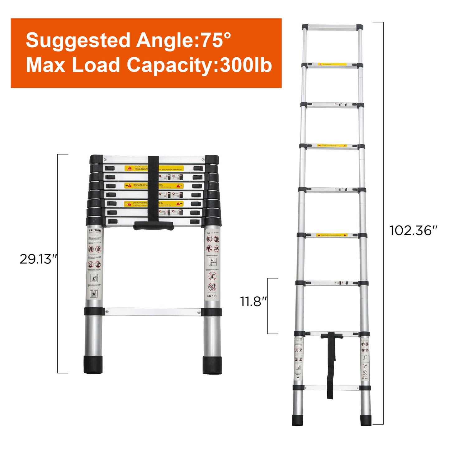 8.5 FT Telescoping Extension Ladder