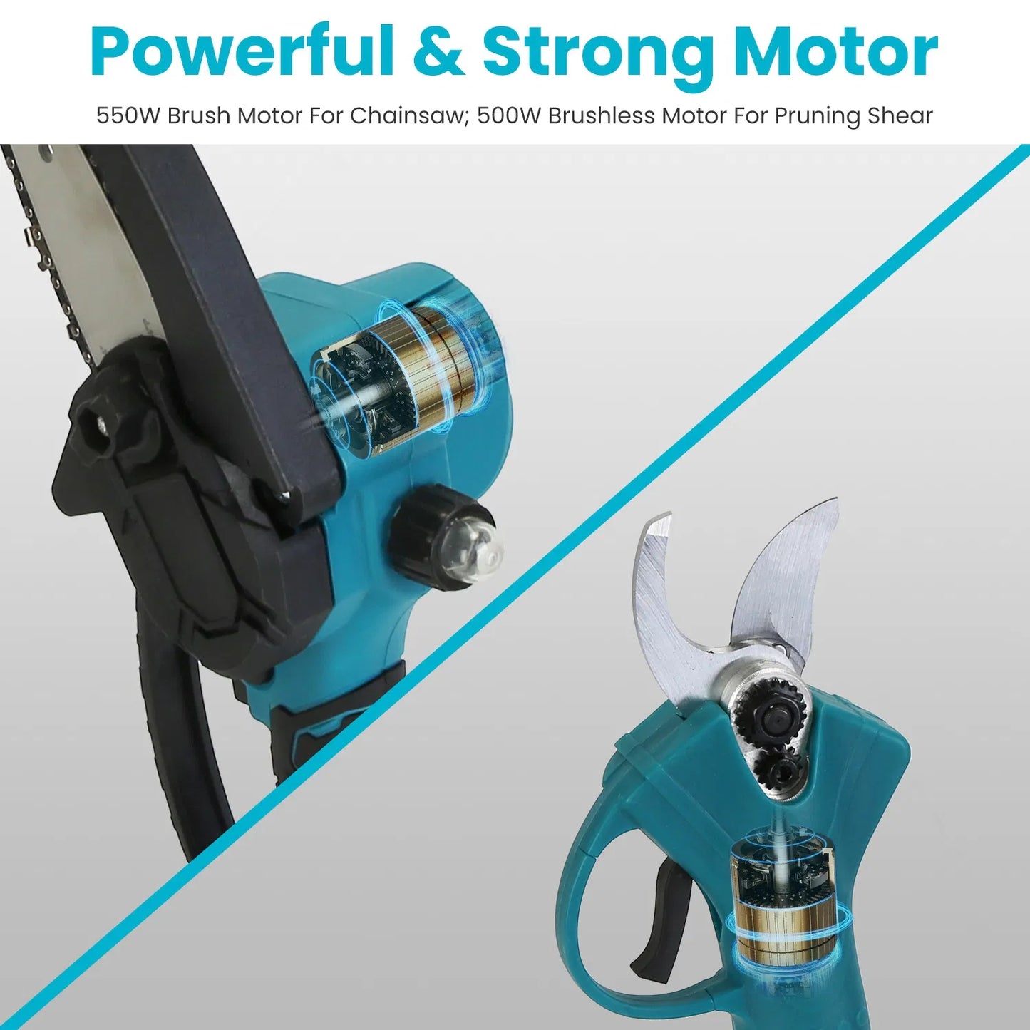 4-in-1 Cordless Electric Shears & Chainsaw Set
