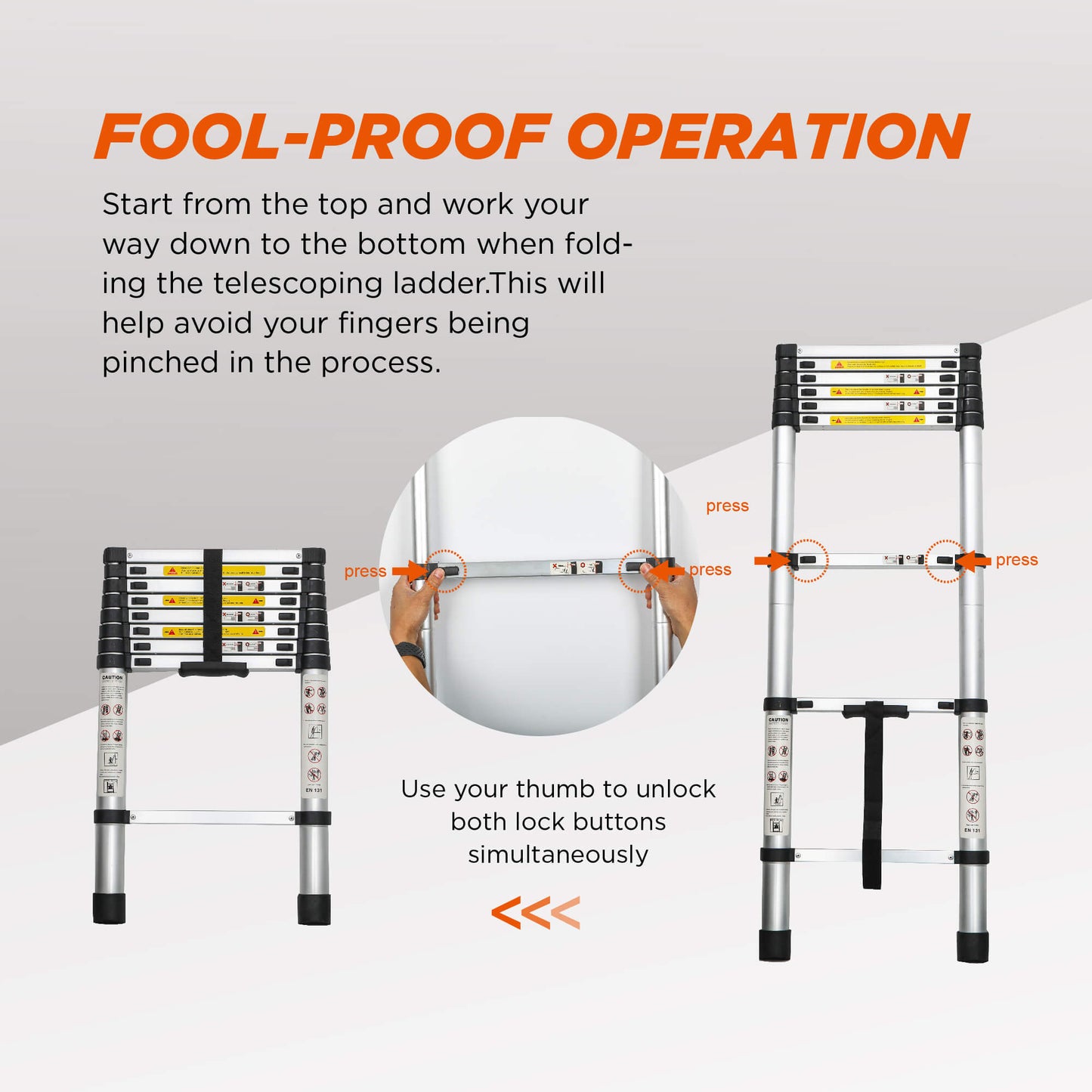 8.5 FT Telescoping Extension Ladder