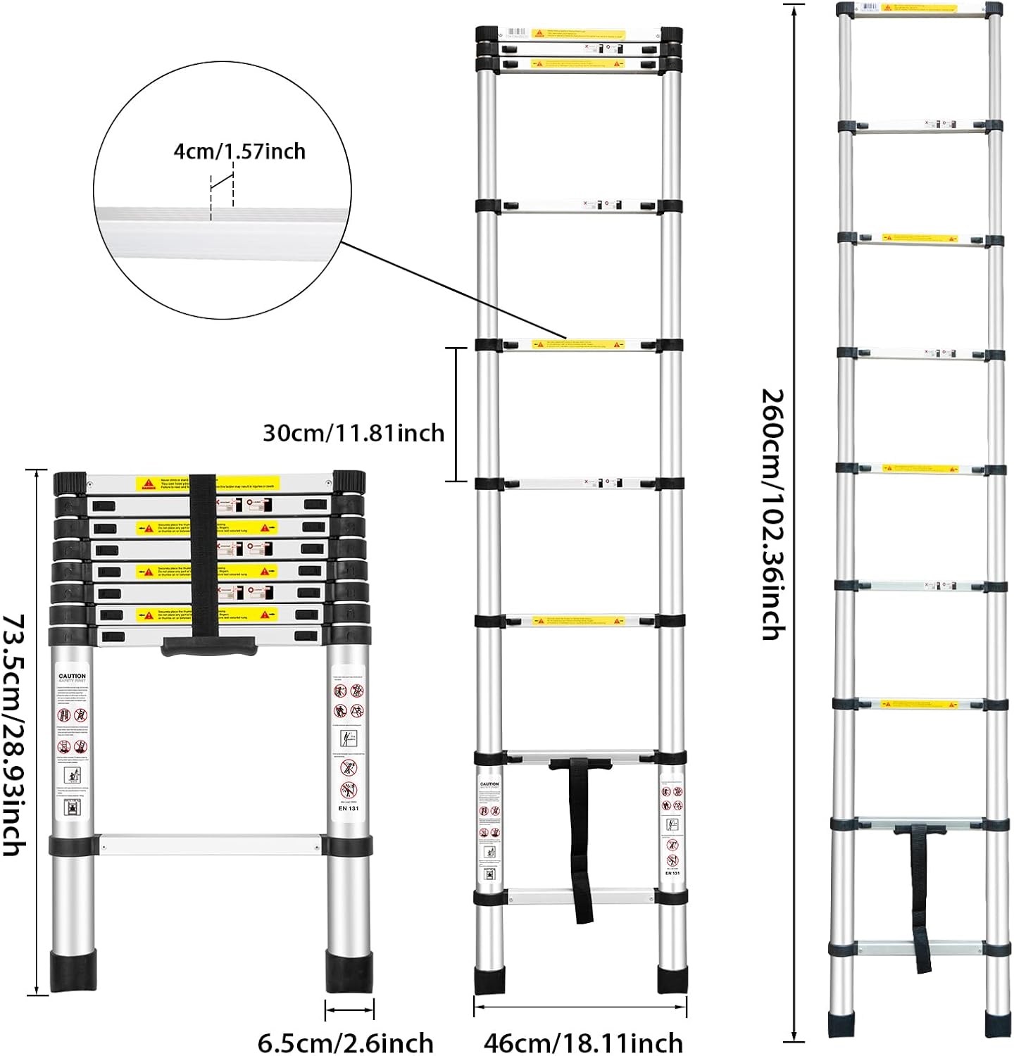 8.5 FT Telescoping Extension Ladder