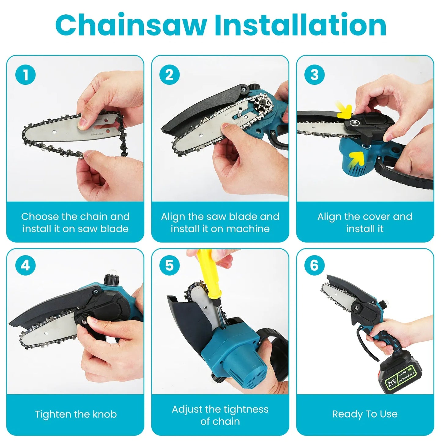 4-in-1 Cordless Electric Shears & Chainsaw Set