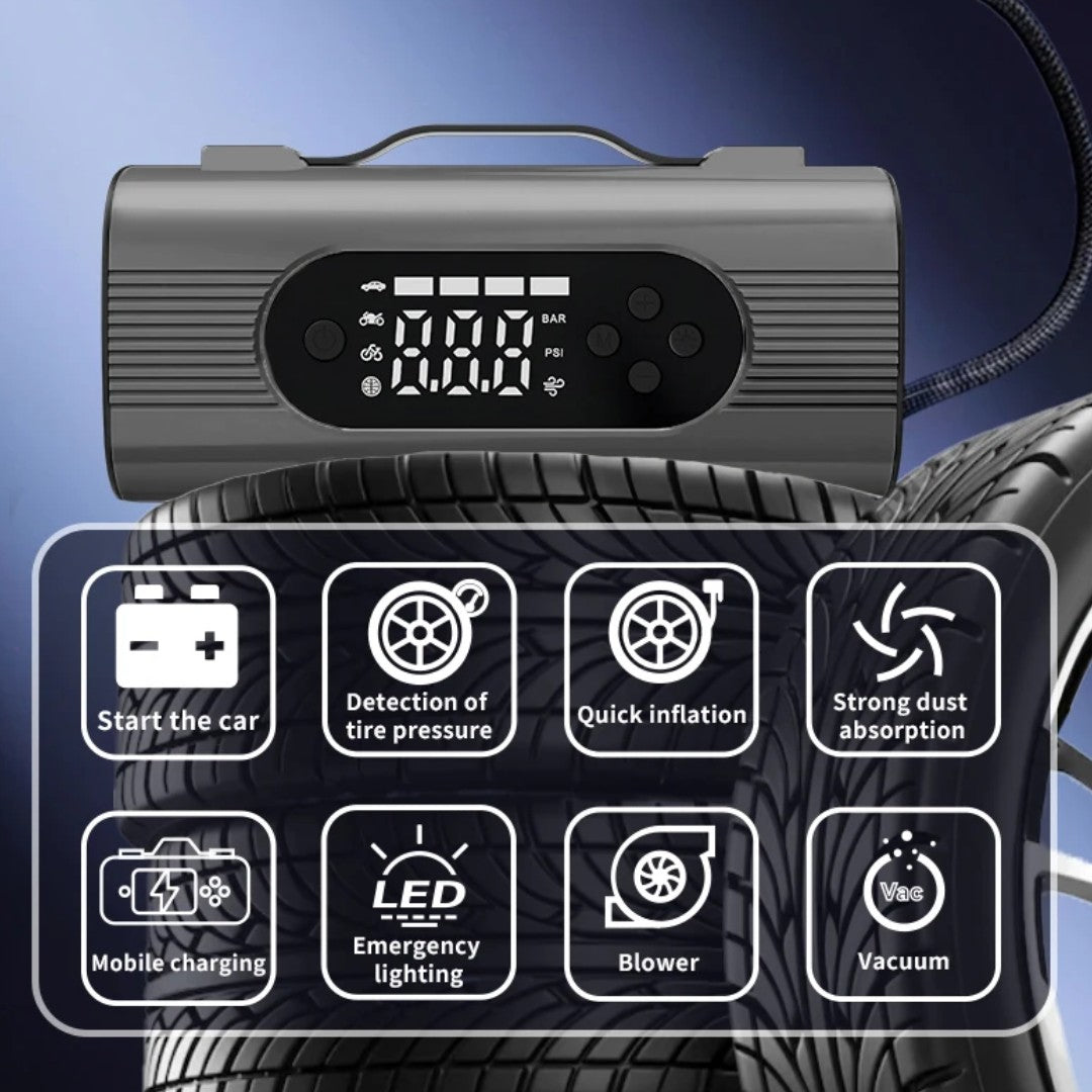 8-in-1 Portable Jump Starter with Air Compressor