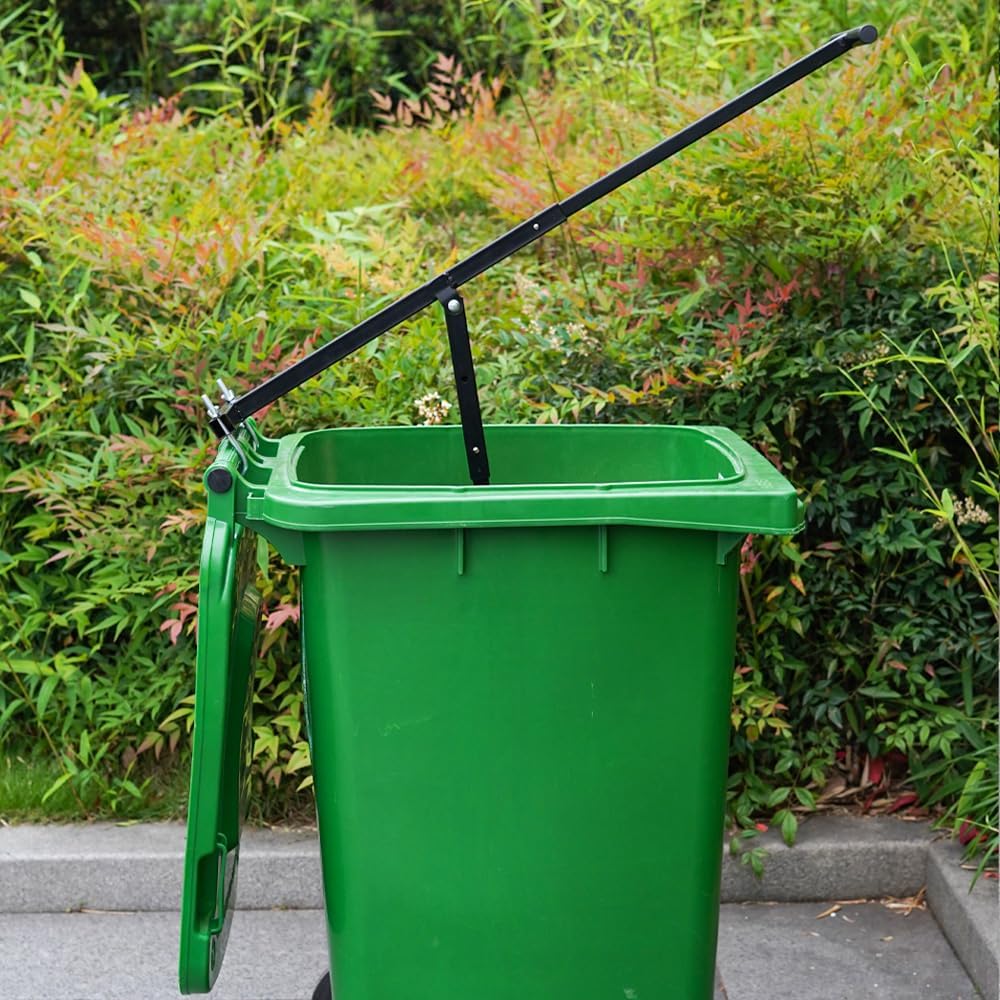 Manual Trash Compactor, Waste Recycling Hand Tool for Outdoor Use, Touchless Bin Compactor for 120-660L Wheelie Bins, Iron Compacting Trash Can - Practicalist