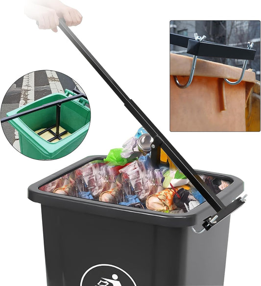 Manual Trash Compactor, Waste Recycling Hand Tool for Outdoor Use, Touchless Bin Compactor for 120-660L Wheelie Bins, Iron Compacting Trash Can - Practicalist