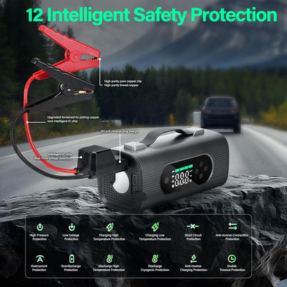 8-in-1 Portable Jump Starter with Air Compressor