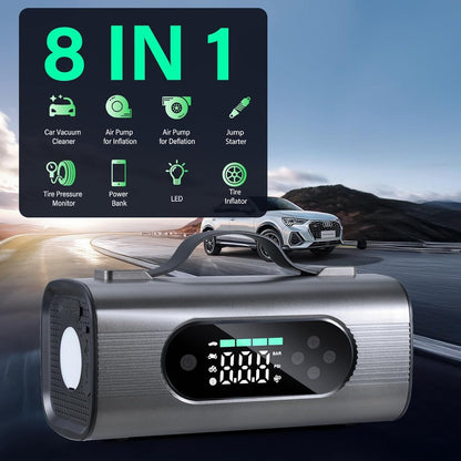 8-in-1 Portable Jump Starter with Air Compressor