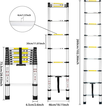 8.5 FT Telescoping Extension Ladder
