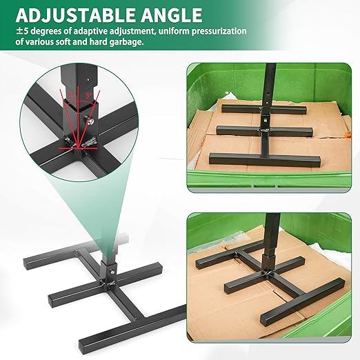 Manual Trash Compactor, Waste Recycling Hand Tool for Outdoor Use, Touchless Bin Compactor for 120-660L Wheelie Bins, Iron Compacting Trash Can - Practicalist